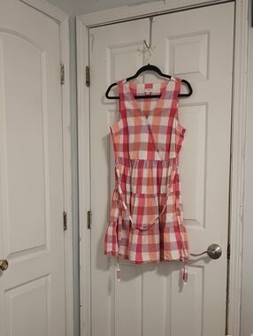 J. Crew Pink and Peach Plaid Shirt